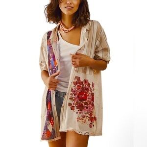 Free People A Bit Of This Shirt lace floral